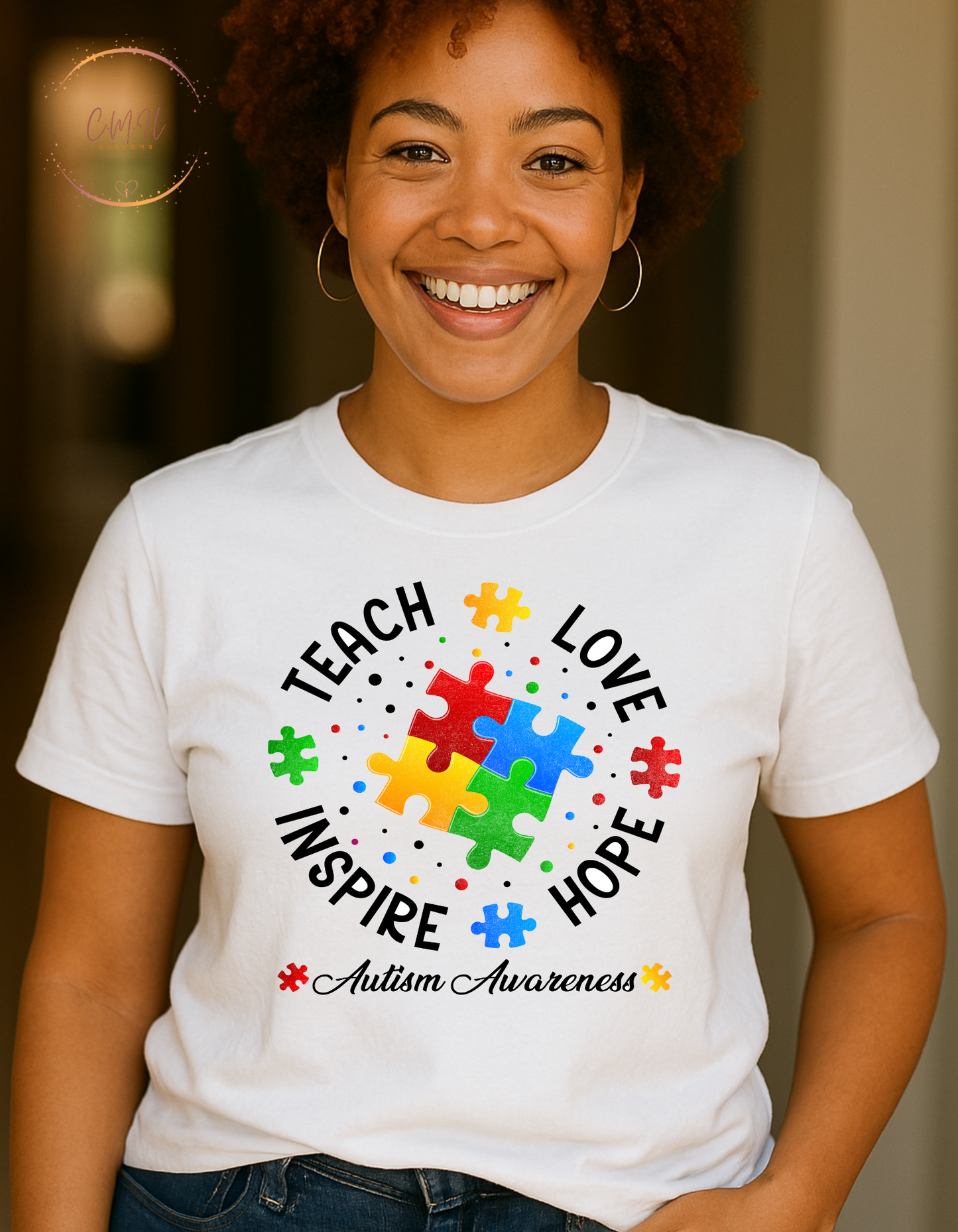 Teach, Love, Inspire, Hope Autism Awareness- Tee