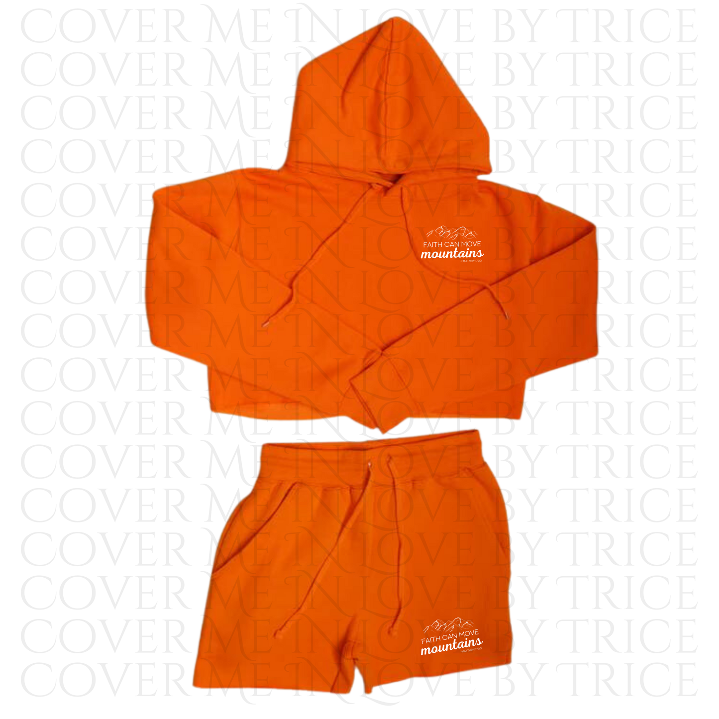 Ladies Crop Top Fleece Short Sets
