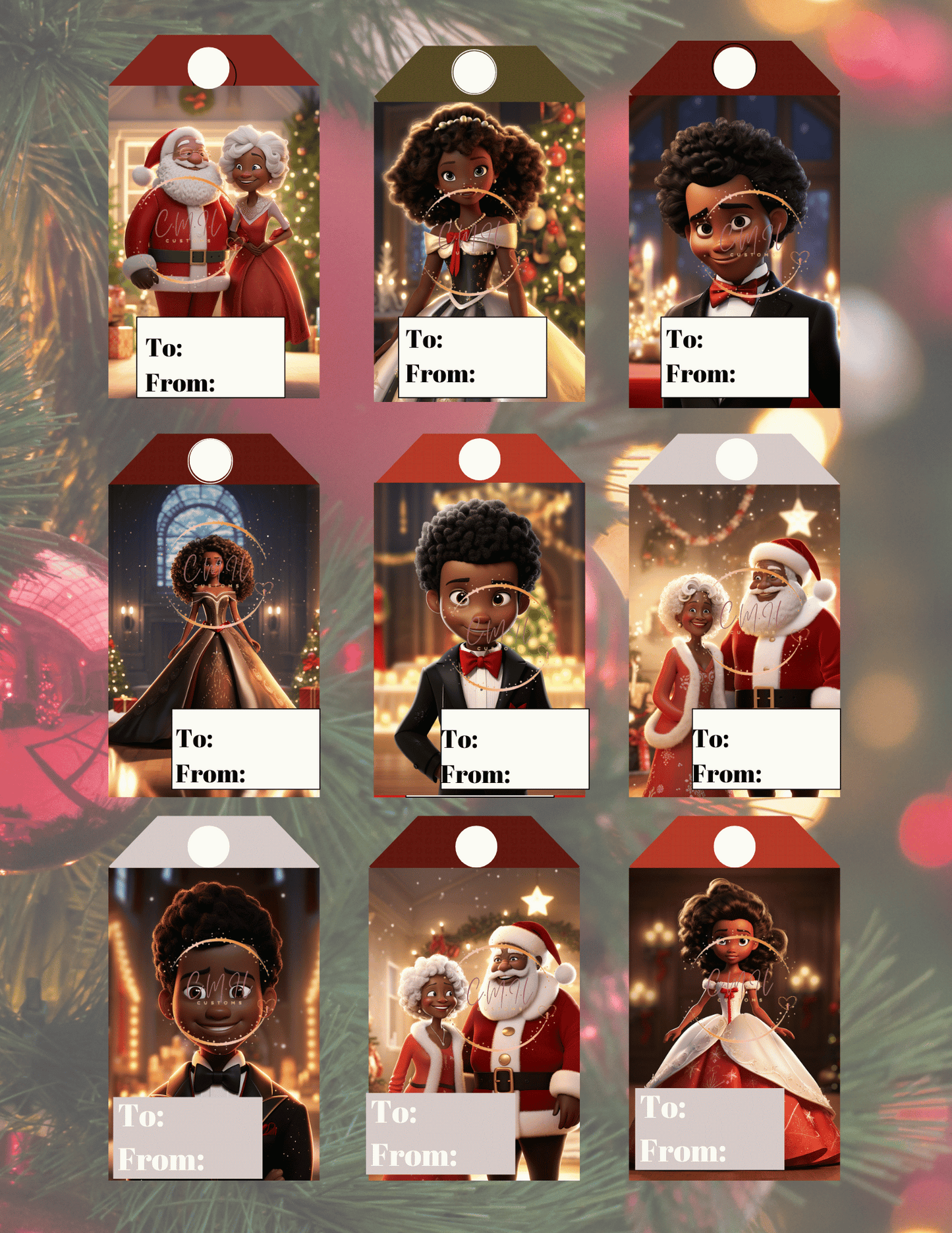 Christmas Holiday Gift Tags - Digital Download
