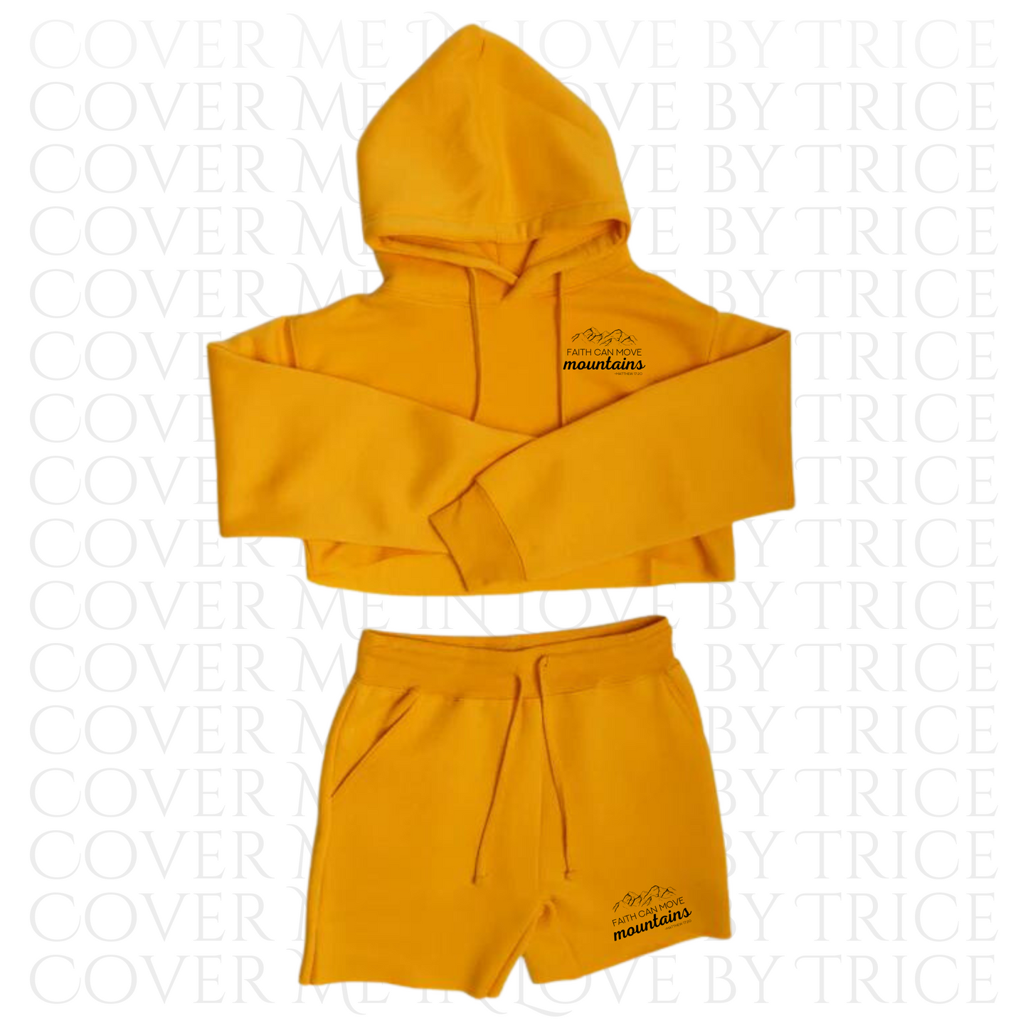 Ladies Crop Top Fleece Short Sets
