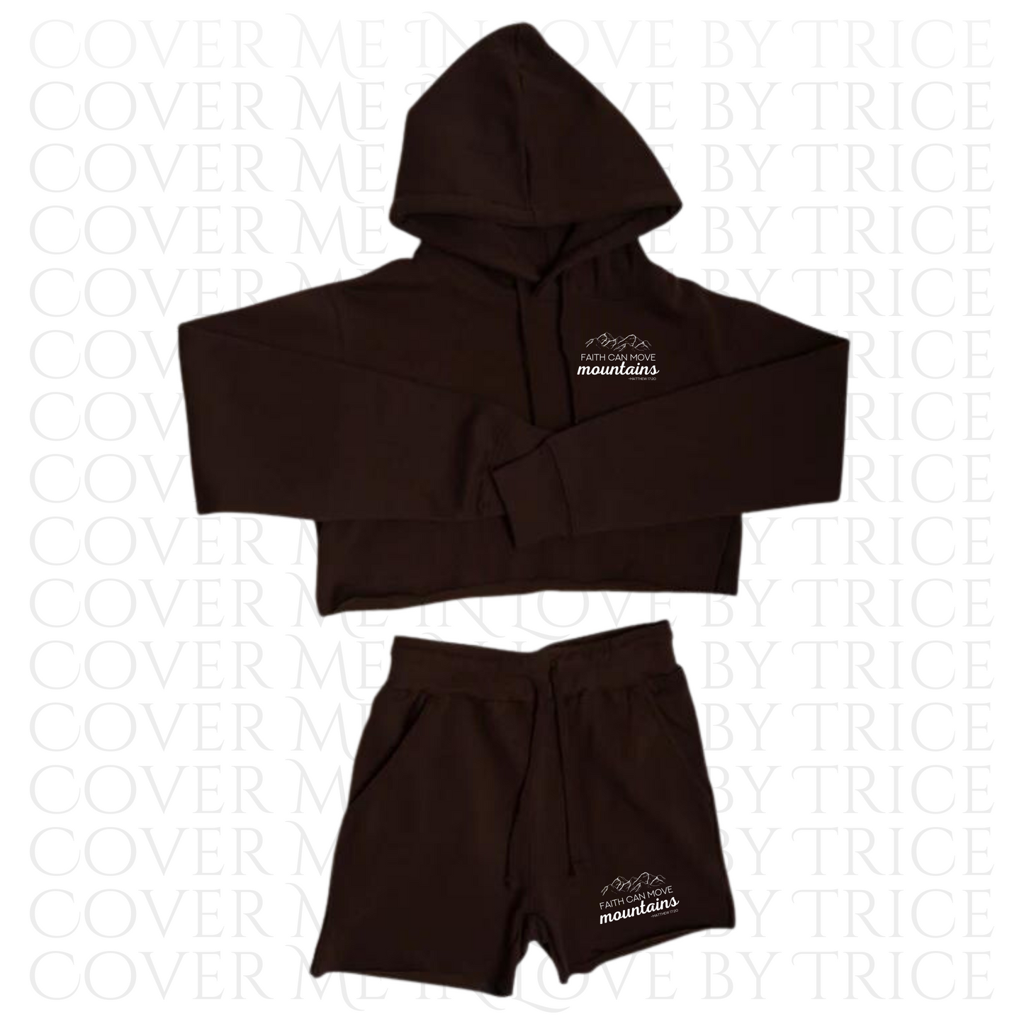 Ladies Crop Top Fleece Short Sets