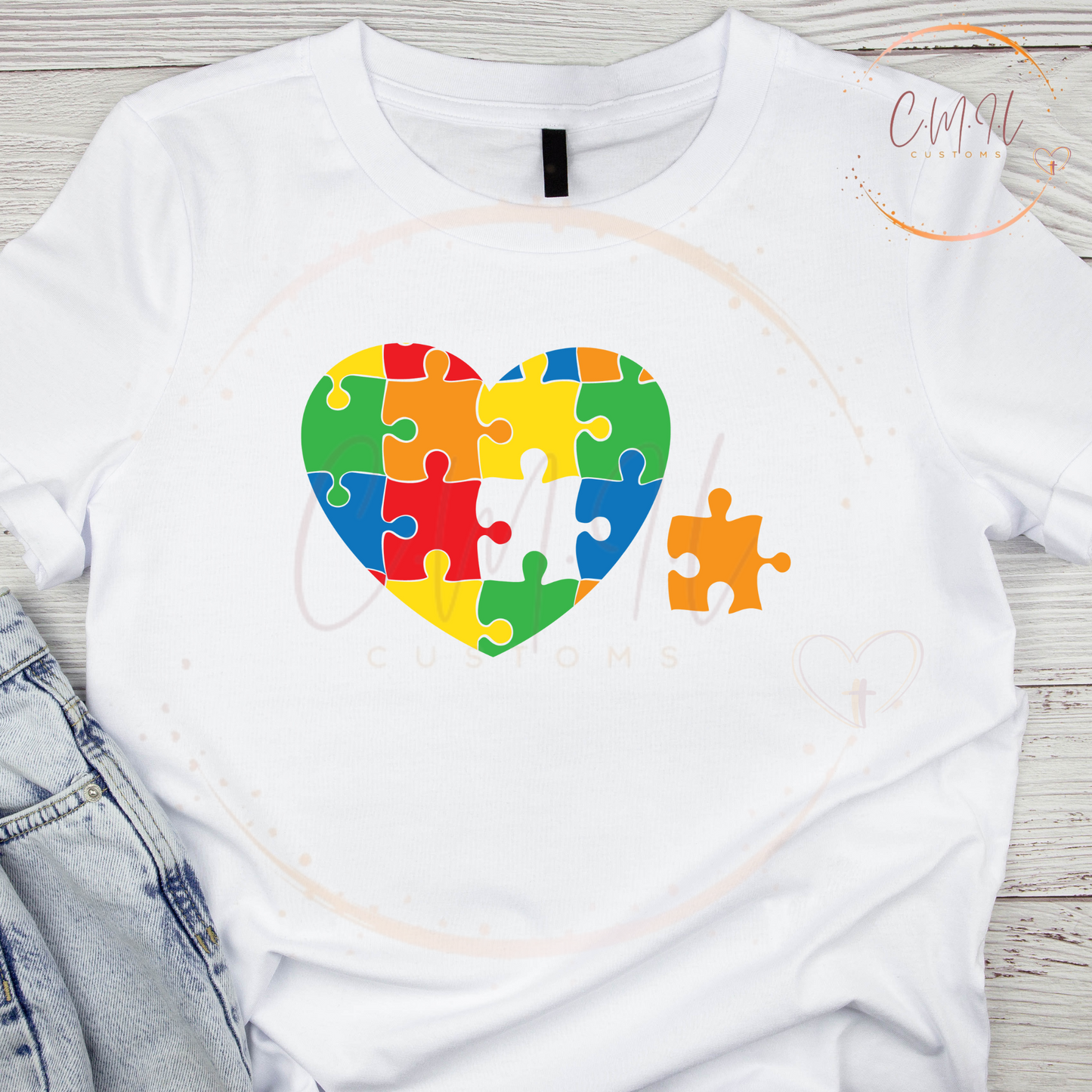 Puzzle Autism Heart- Tee
