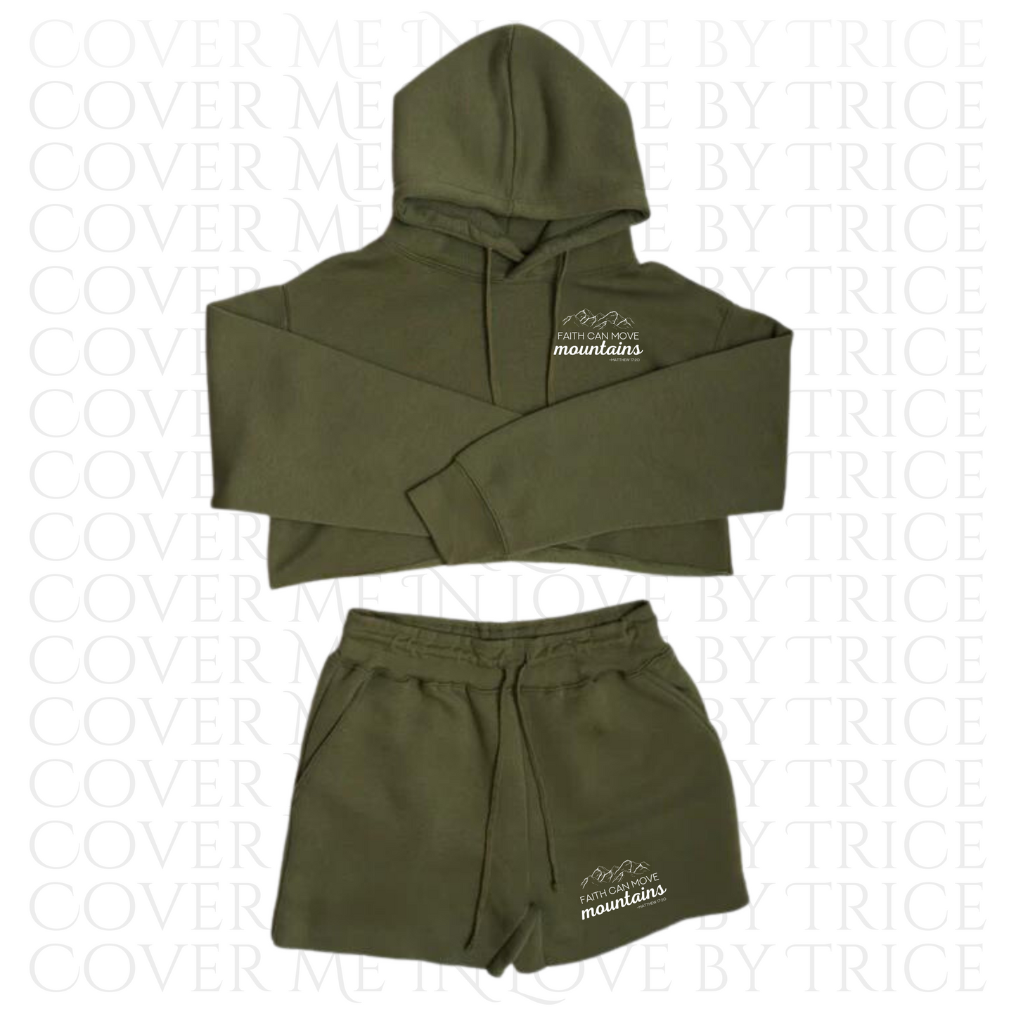 Ladies Crop Top Fleece Short Sets