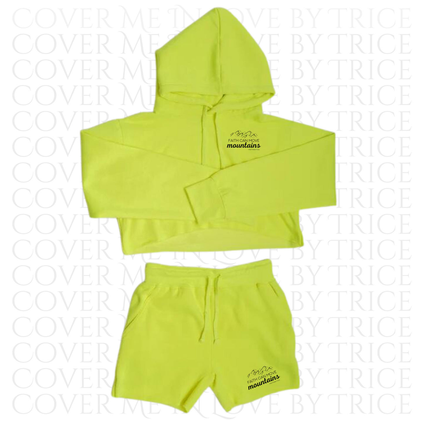 Ladies Crop Top Fleece Short Sets
