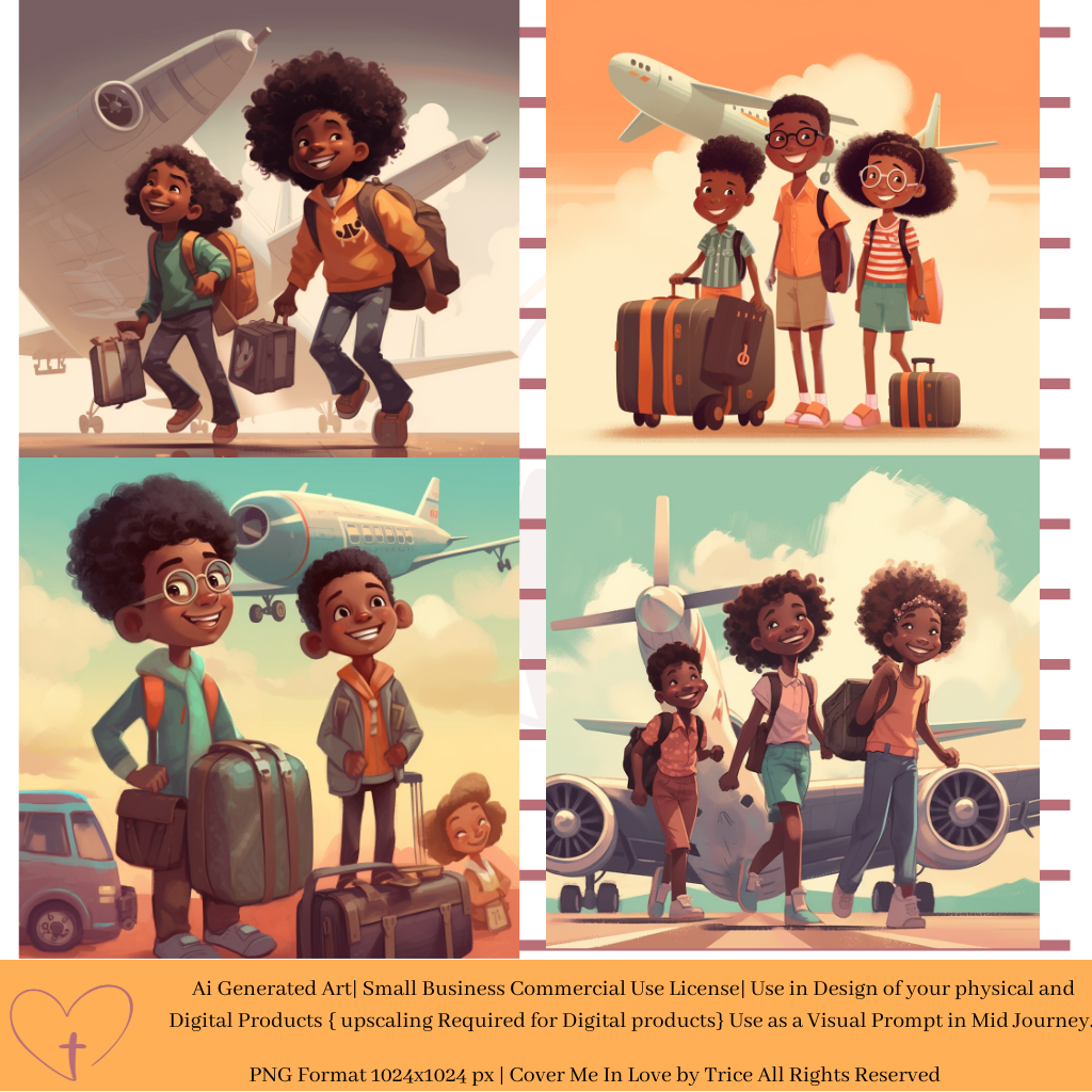Siblings Travel Together Ai Art Bundle