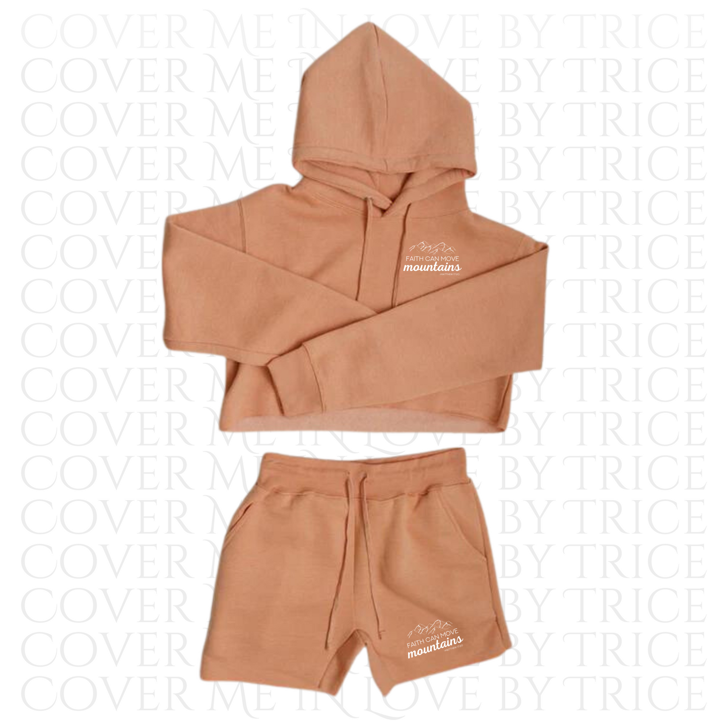 Ladies Crop Top Fleece Short Sets