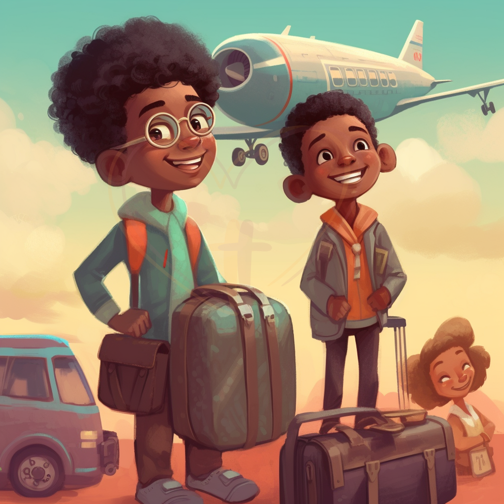 Siblings Travel Together Ai Art Bundle