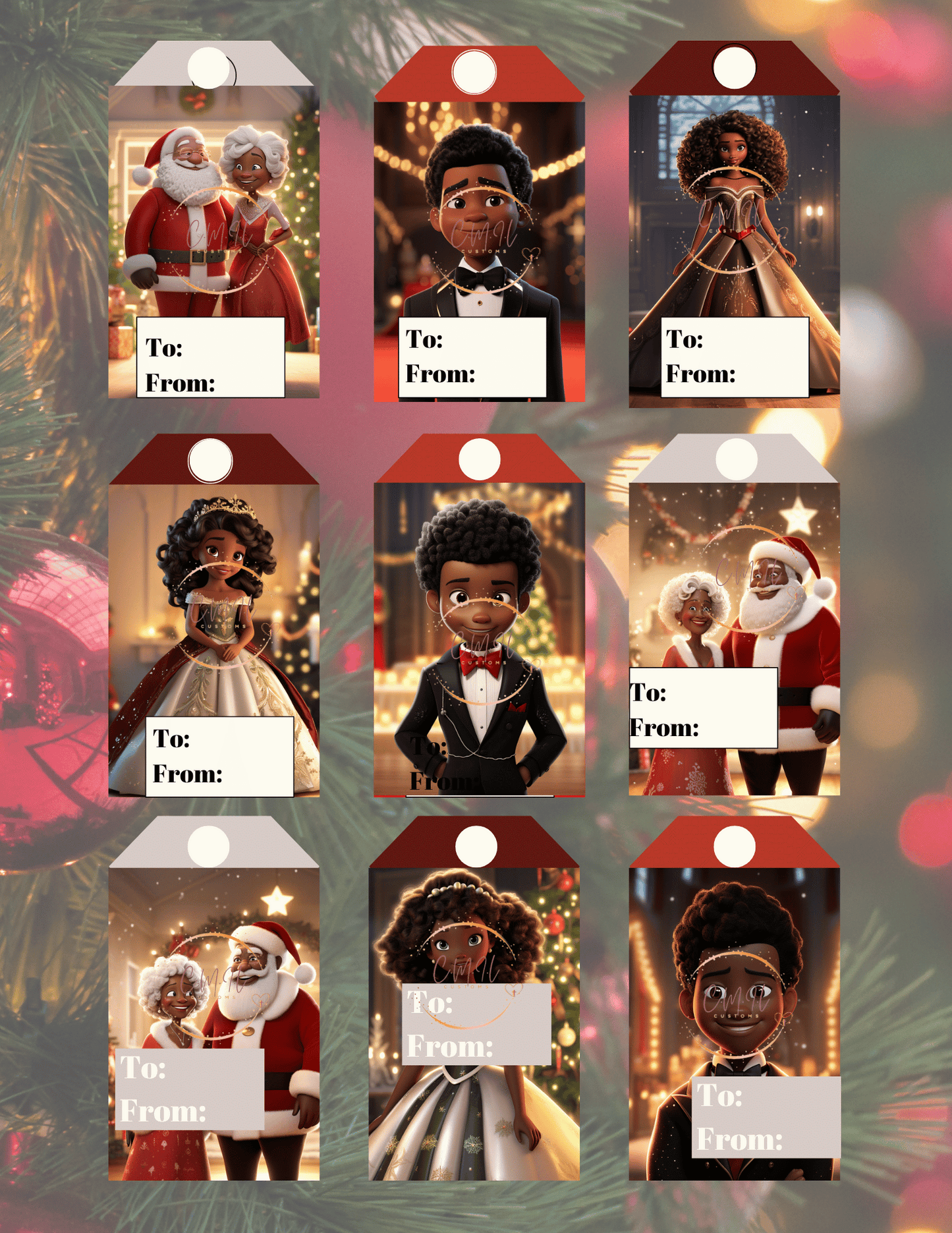 Christmas Holiday Gift Tags - Digital Download
