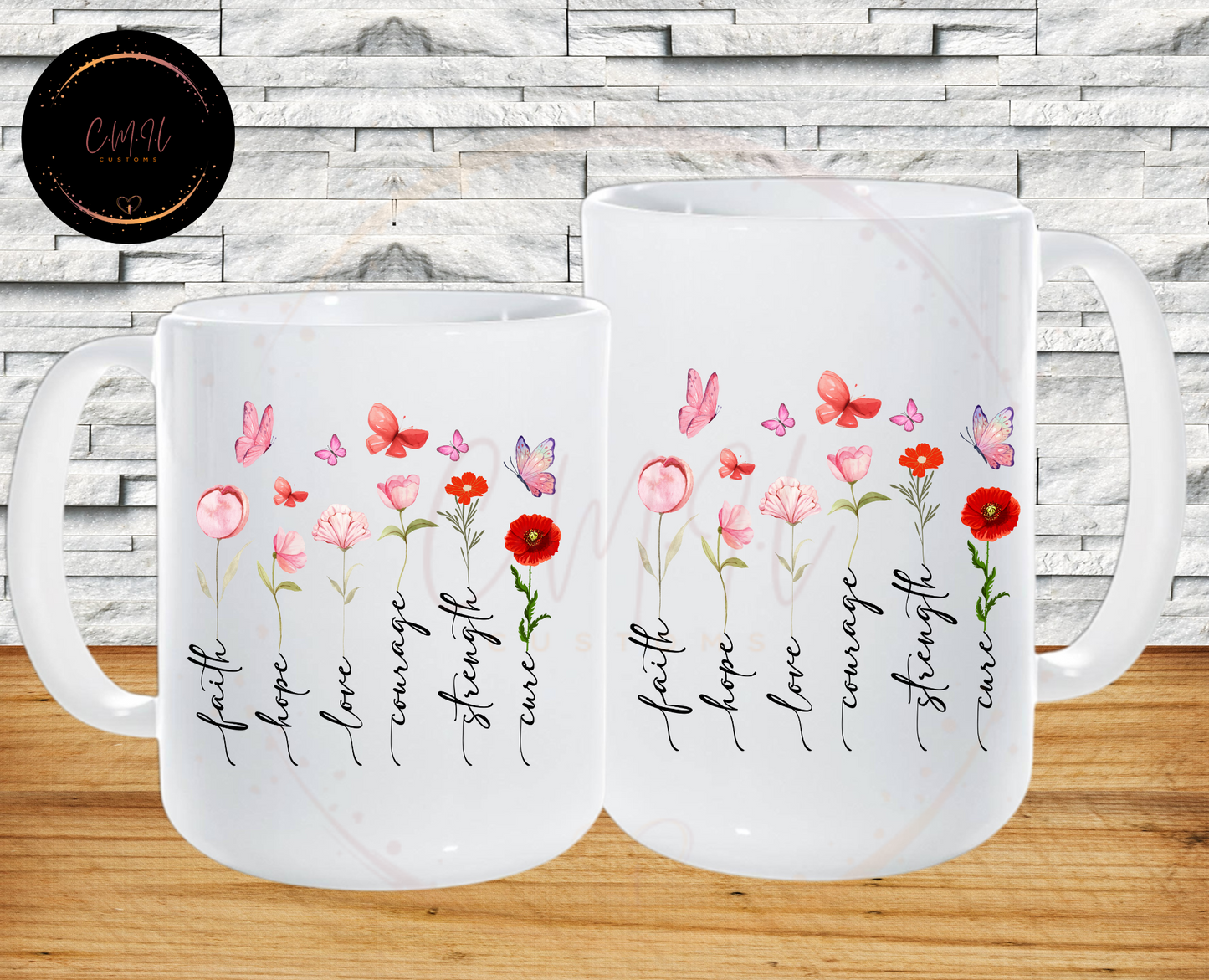 Faith Flowers -20 oz coffee mug