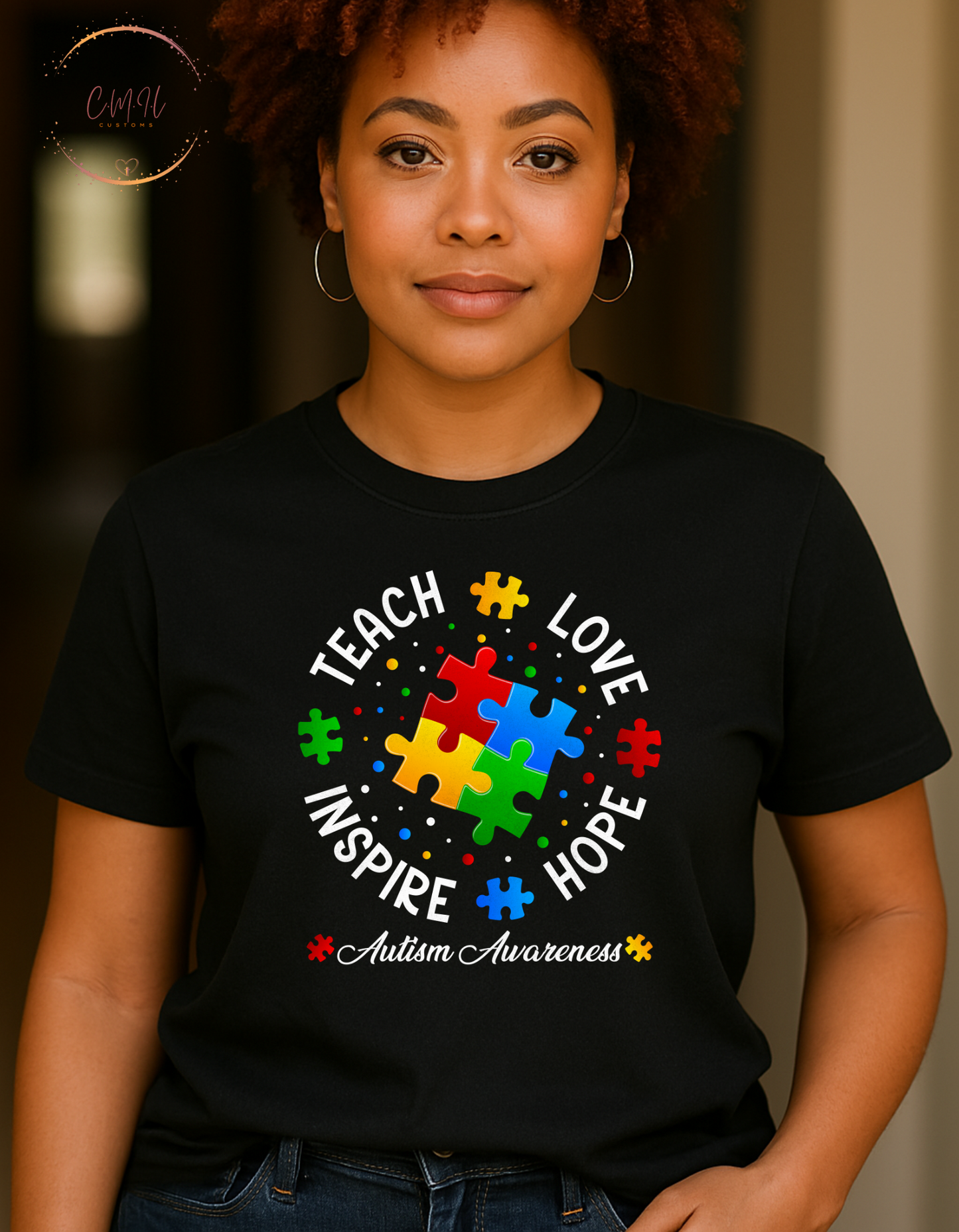 Teach, Love, Inspire, Hope Autism Awareness- Tee