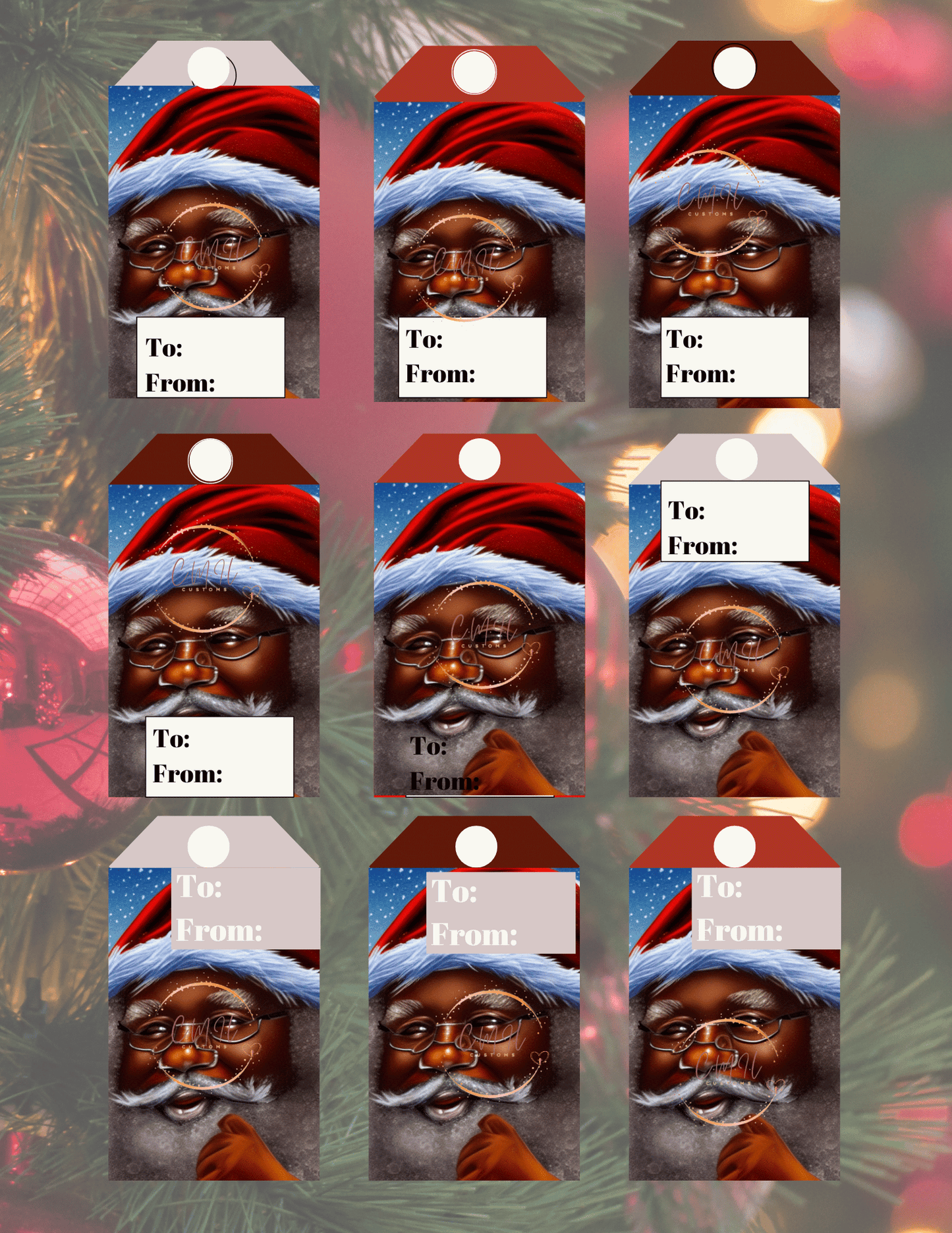 Christmas Holiday Gift Tags - Digital Download
