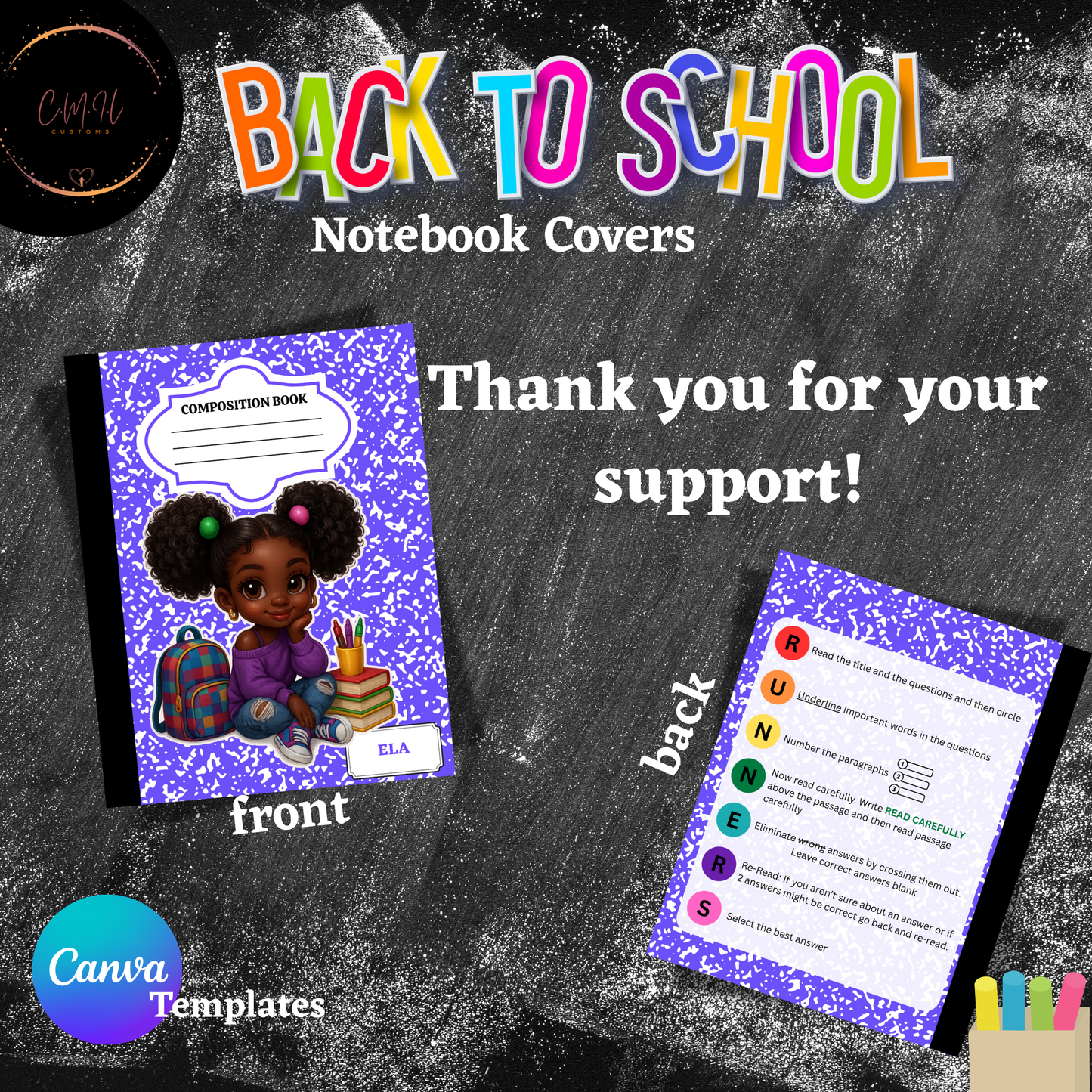 BACK TO SCHOOL NOTEBOOK COVER TEMPLATES