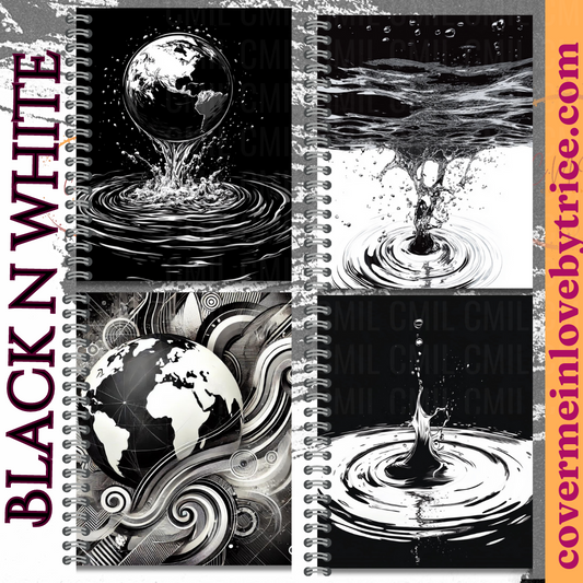 Black & White Journal Cover - Instant Download
