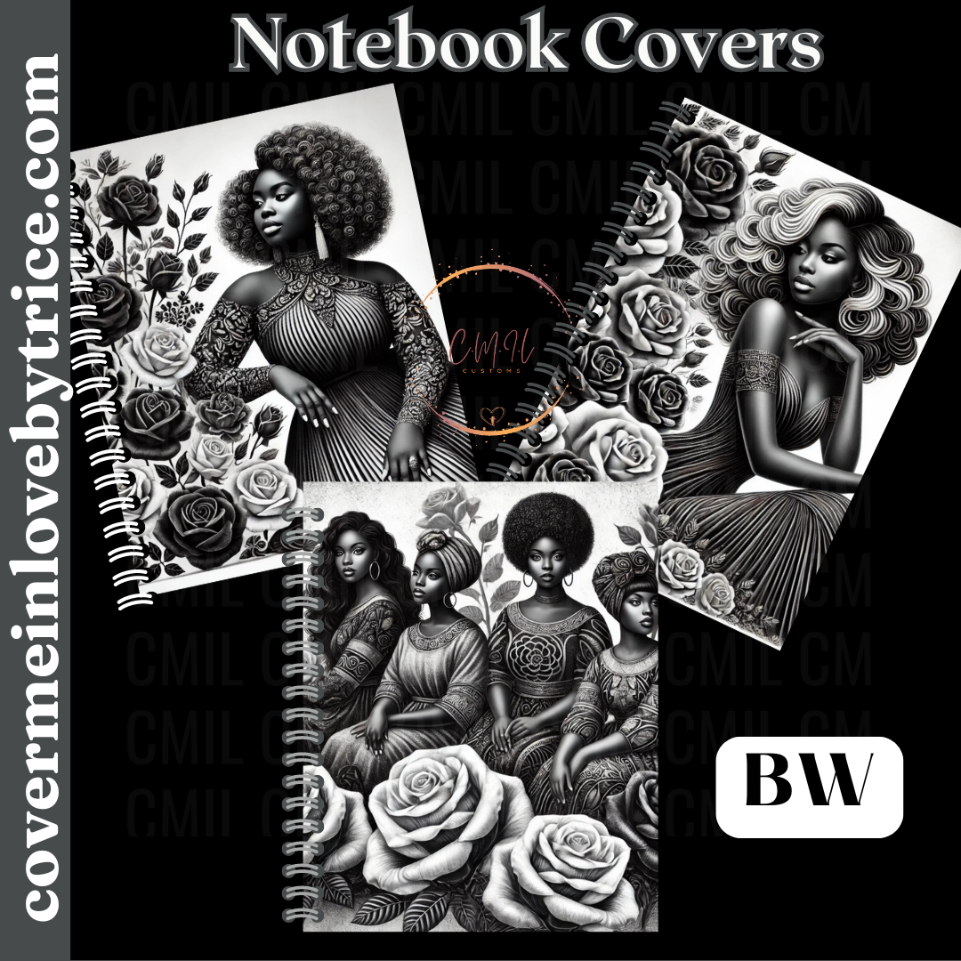 Black & White Journal Cover - Instant Download