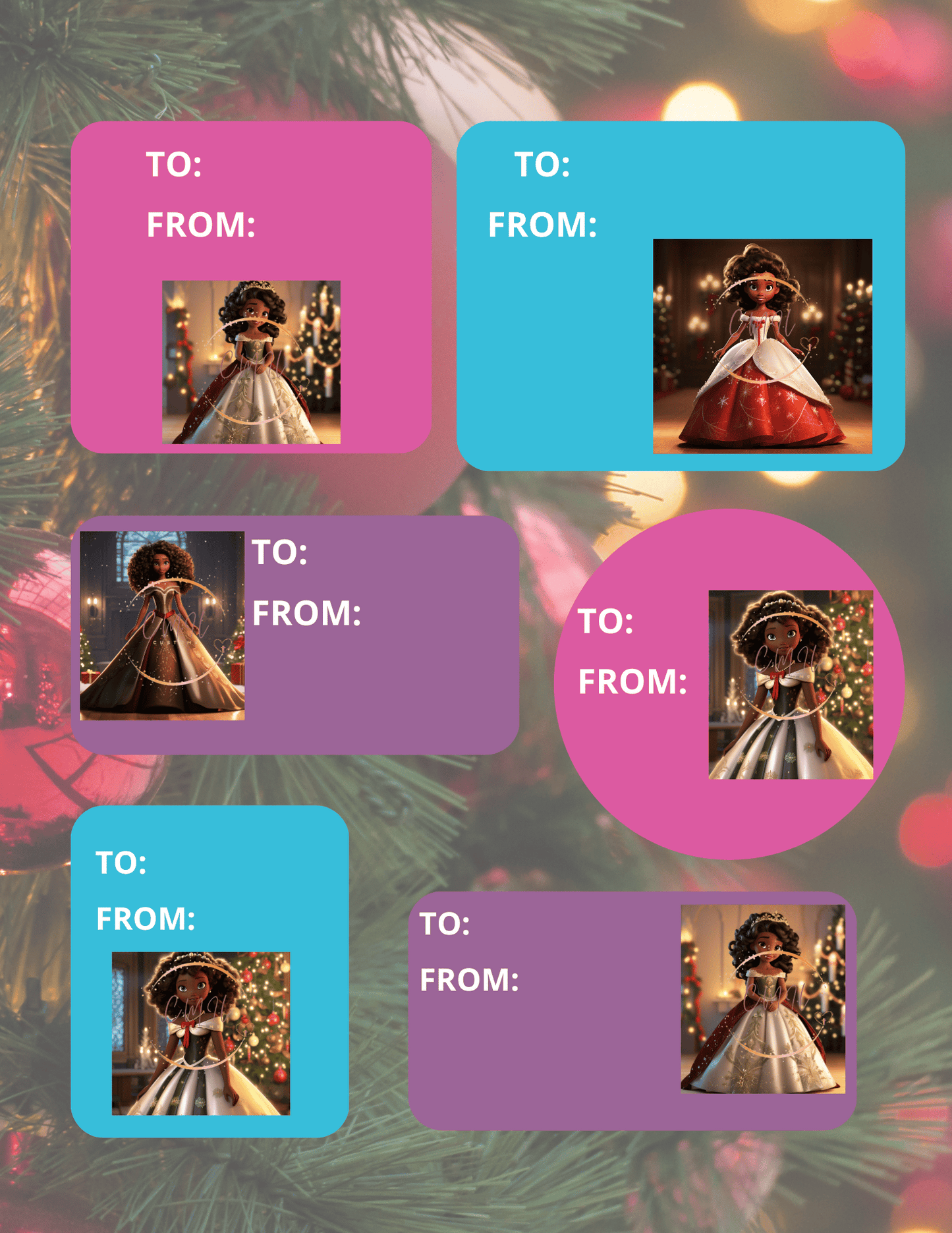 Christmas Holiday Gift Tags - Digital Download