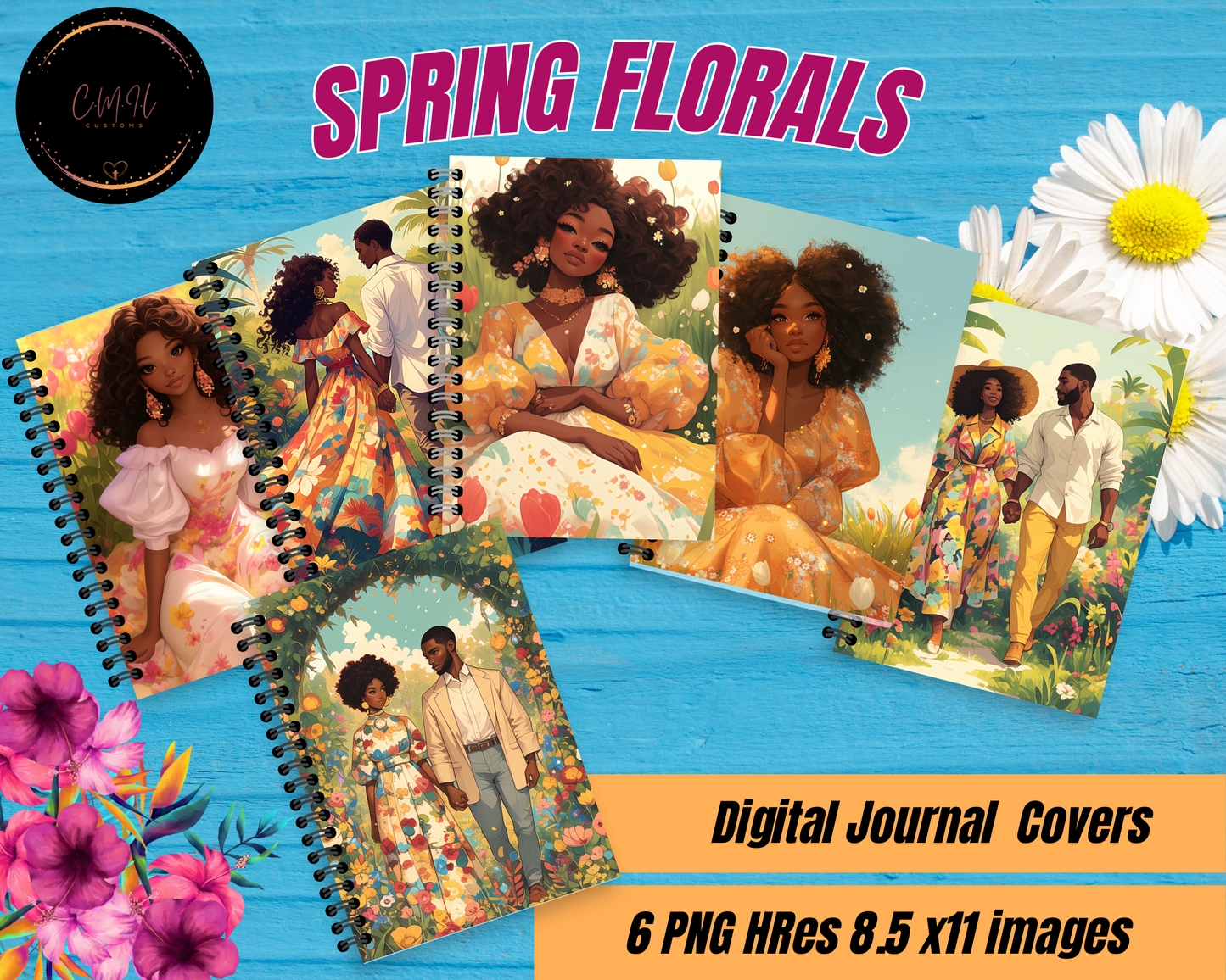 Spring Florals Journal Cover - Instant Download