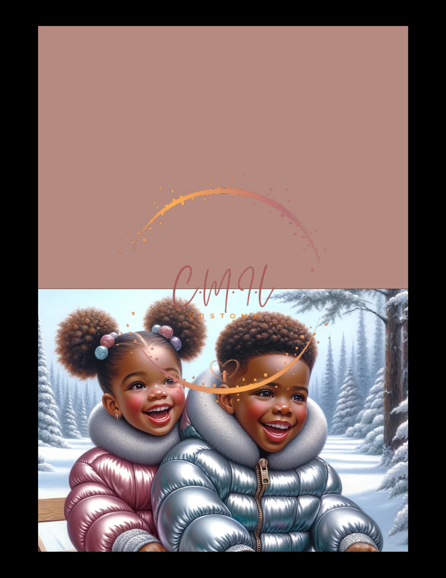 2 Kids Christmas Card Set