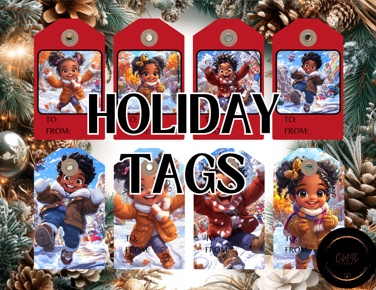 Kids Holiday Tags- Digital Download