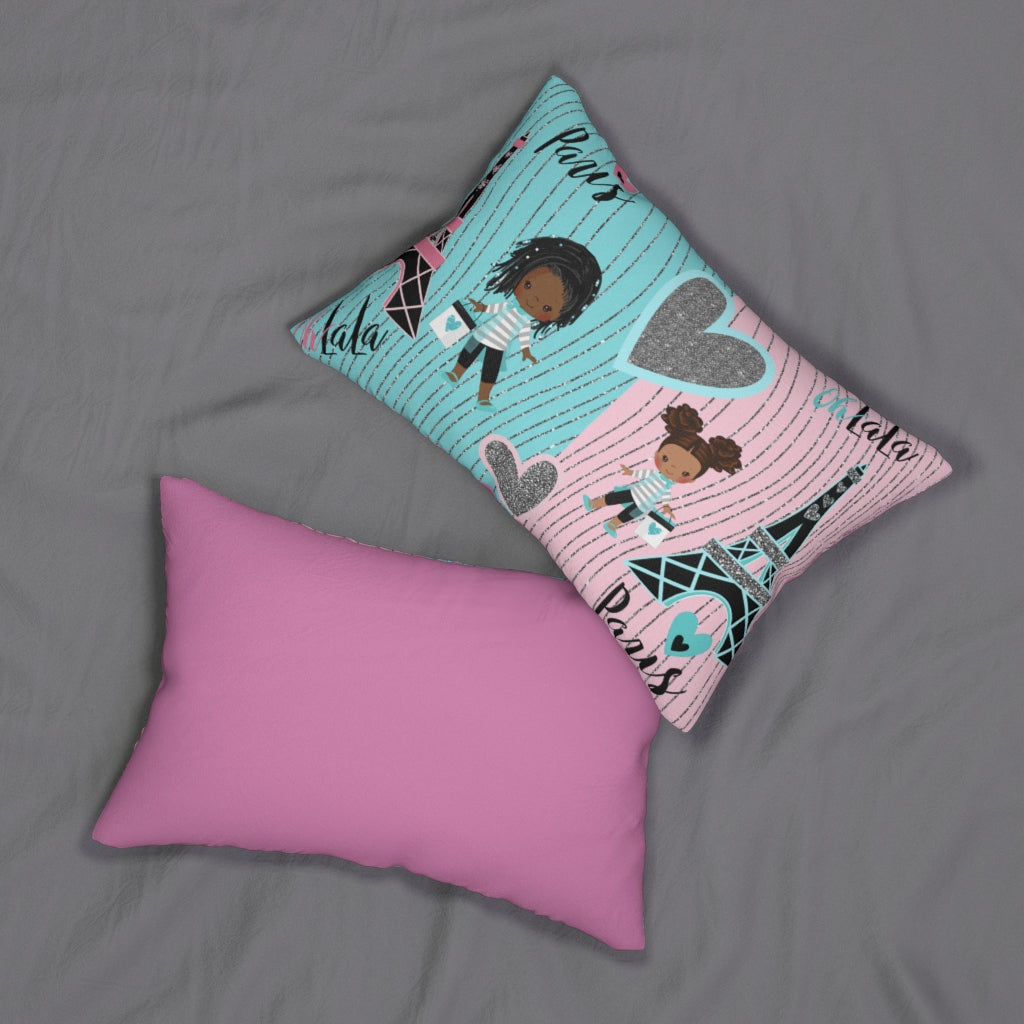 Tour de Paris Spun Polyester Lumbar Pillow