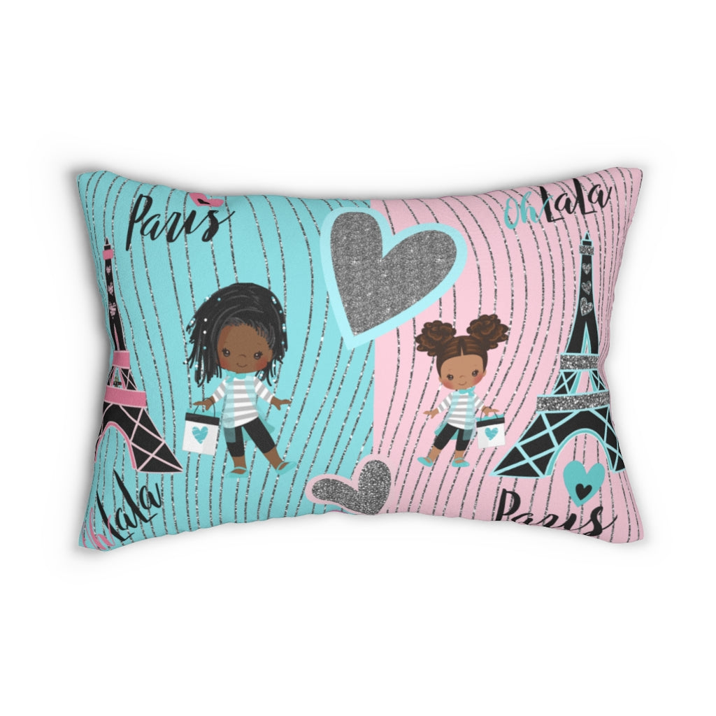 Tour de Paris Spun Polyester Lumbar Pillow