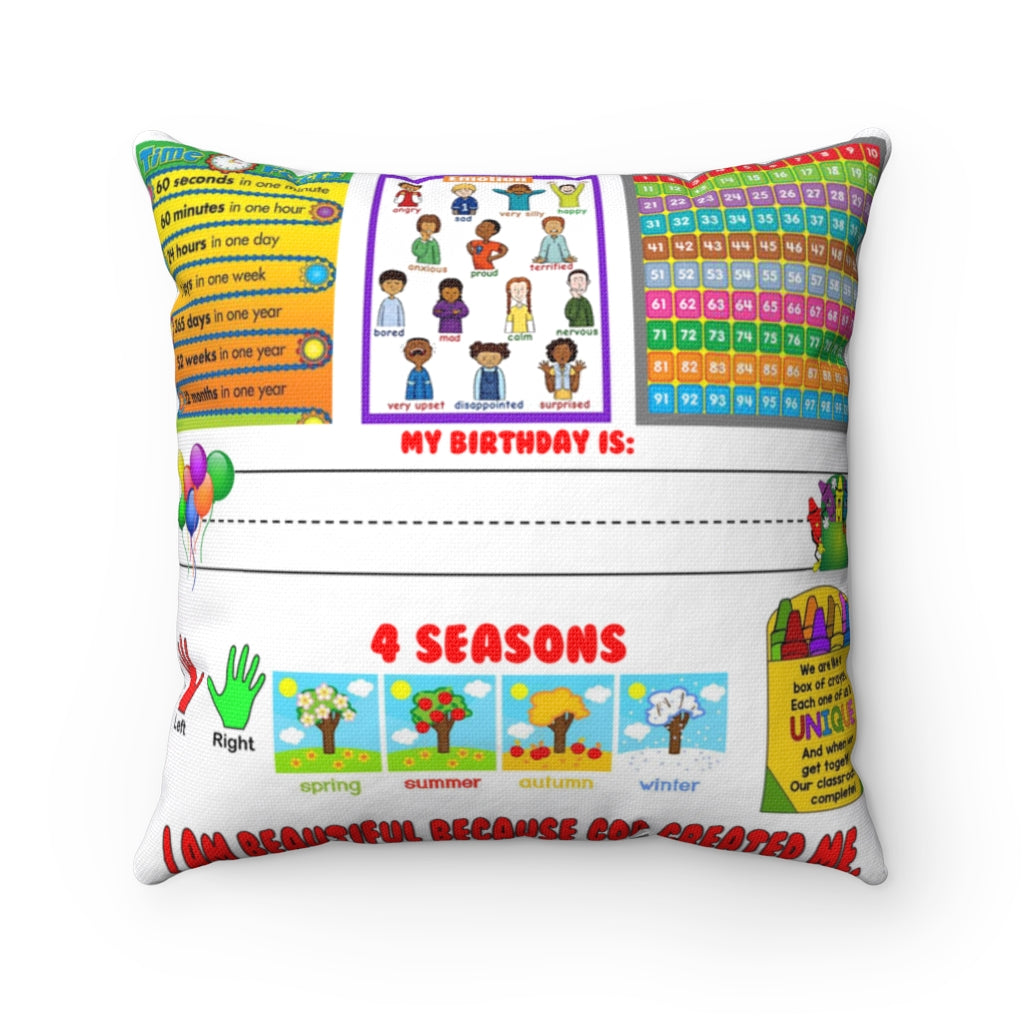 Kid's learning pillow Square Pillow