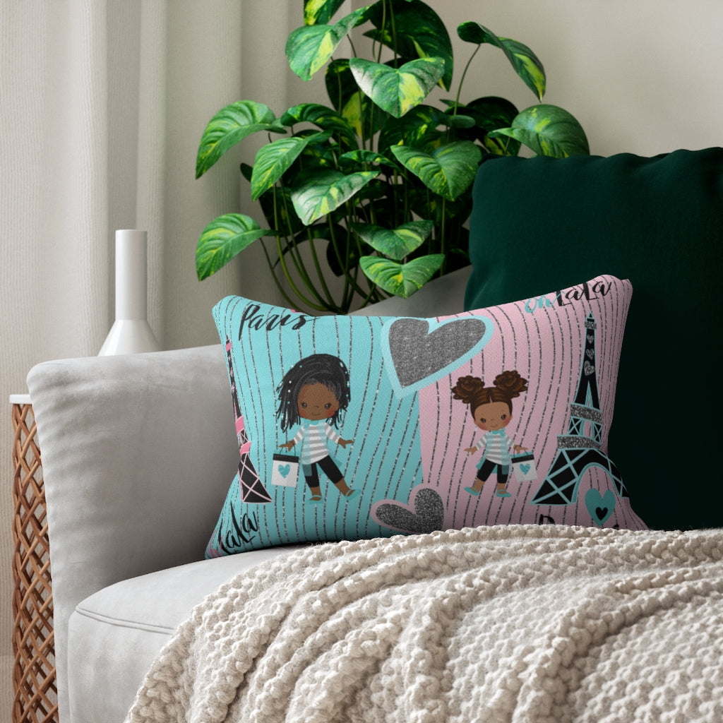 Tour de Paris Spun Polyester Lumbar Pillow