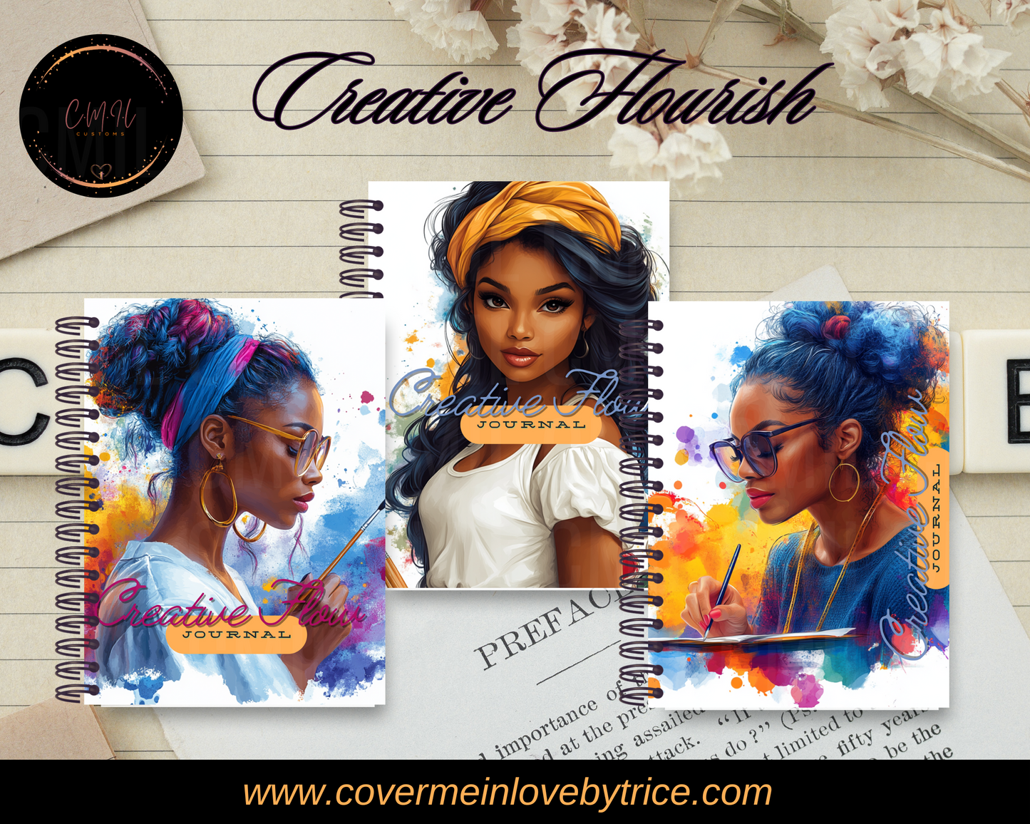 Creative Flourish Journal Cover Day 30 - Instant Download