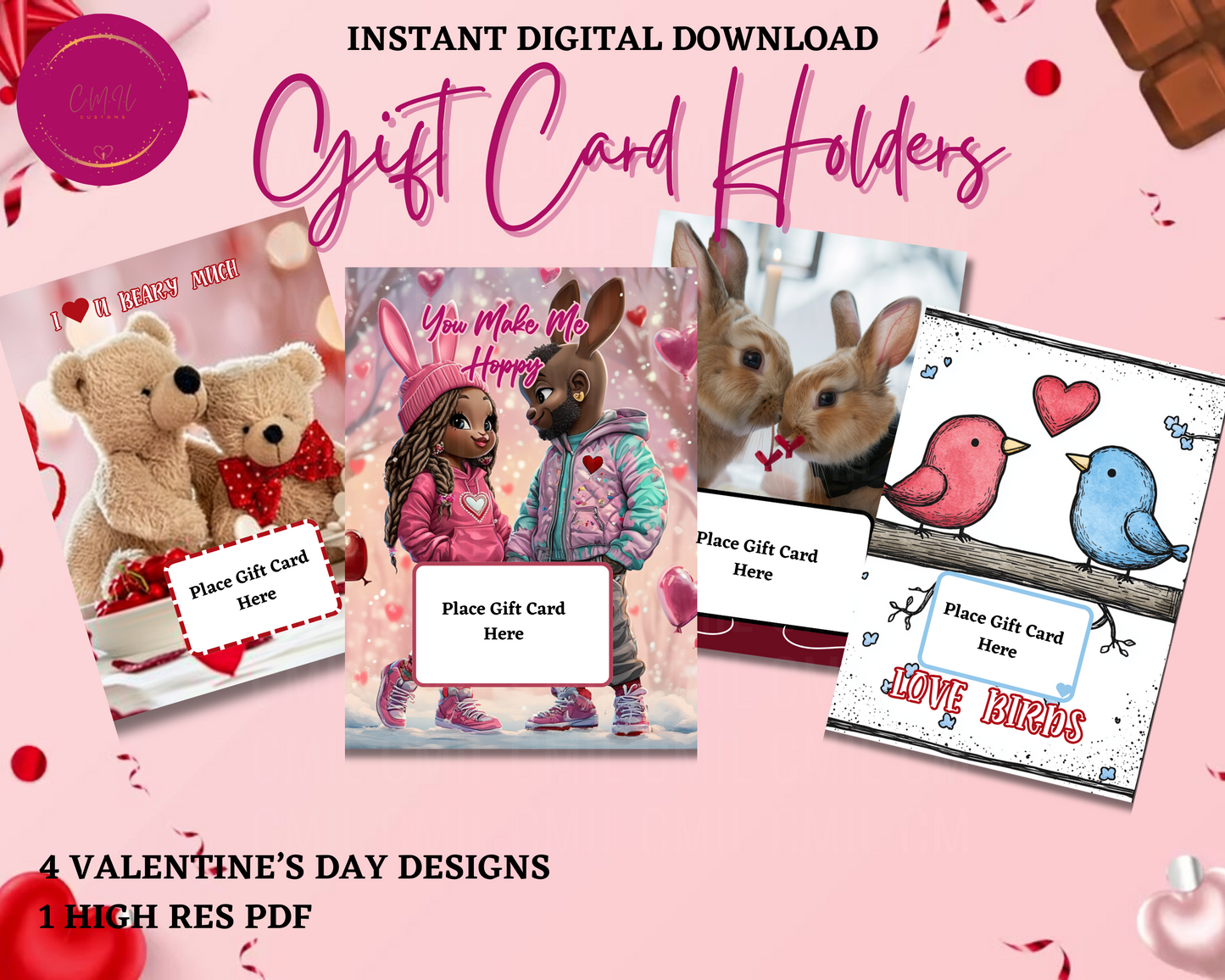 Printable Valentine's Day Gift Cards | Instant Download| Print and Cut| Easy, and Fun DIY Designs