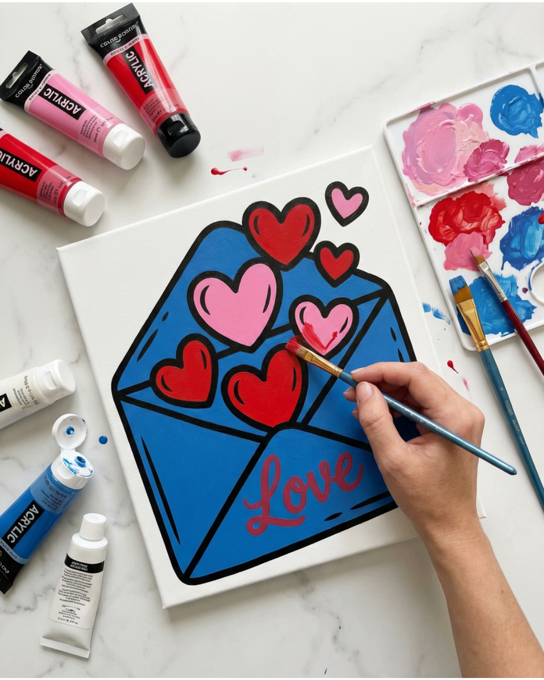 Valentine's Paint Party Sketch Designs- Digital Product + Resell Rights