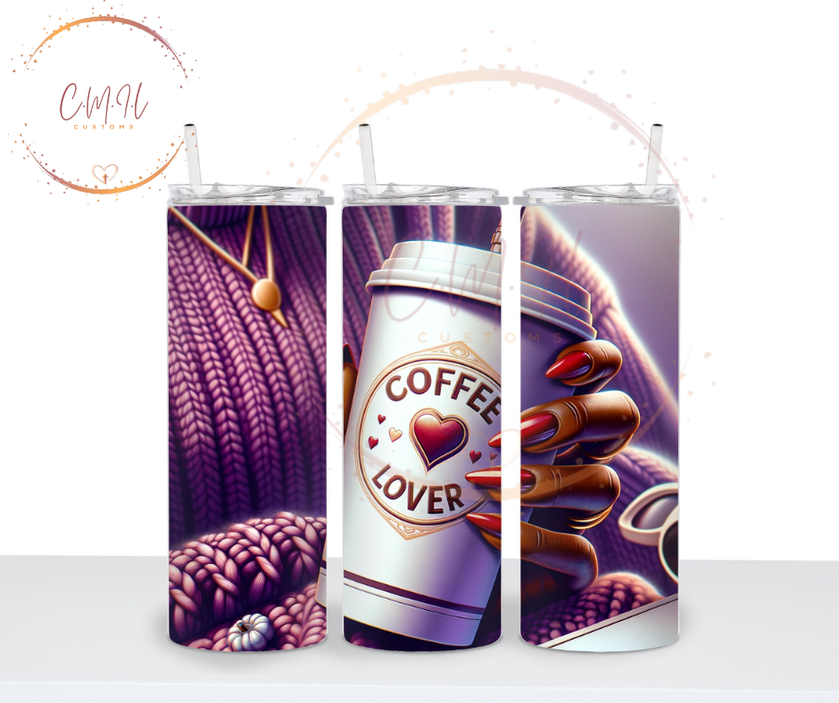Coffee Lover- Purple Tumbler 20oz