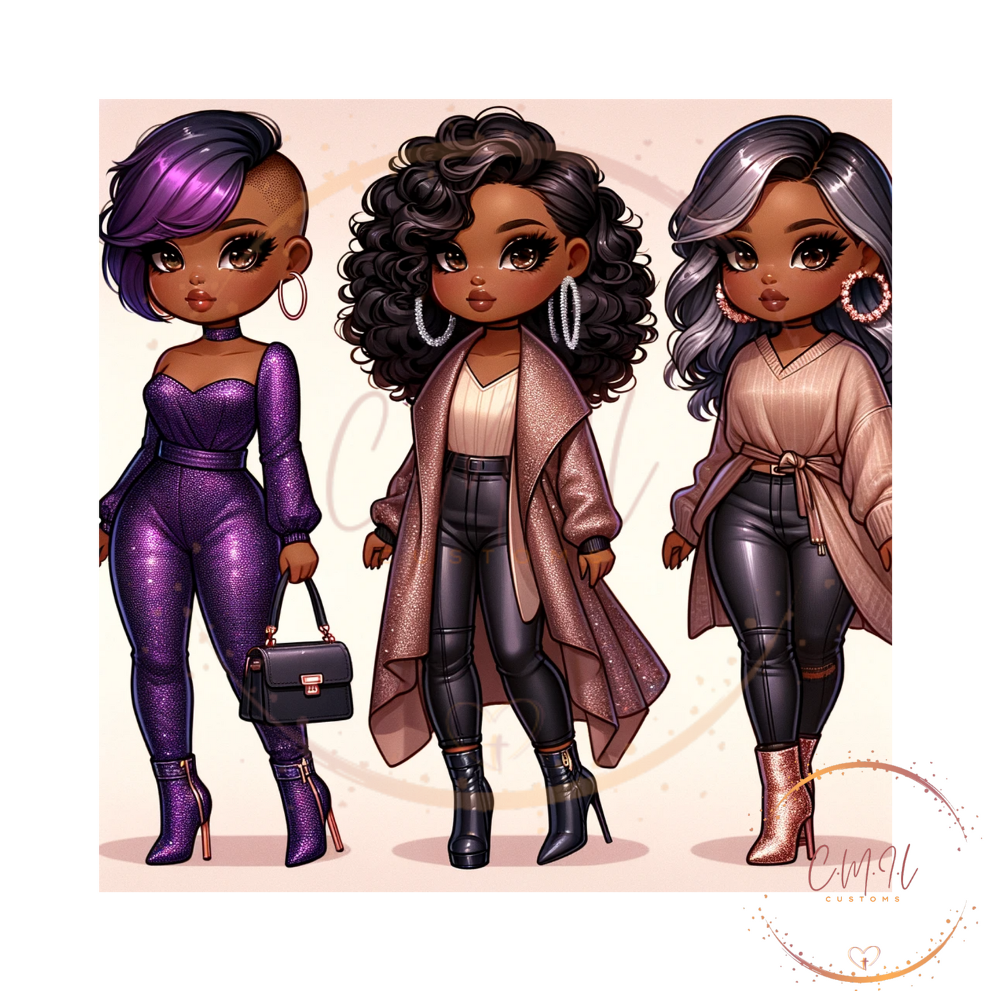 DALLE-3 Prompt Guide/ Chibi Fashion Ladies Pt1