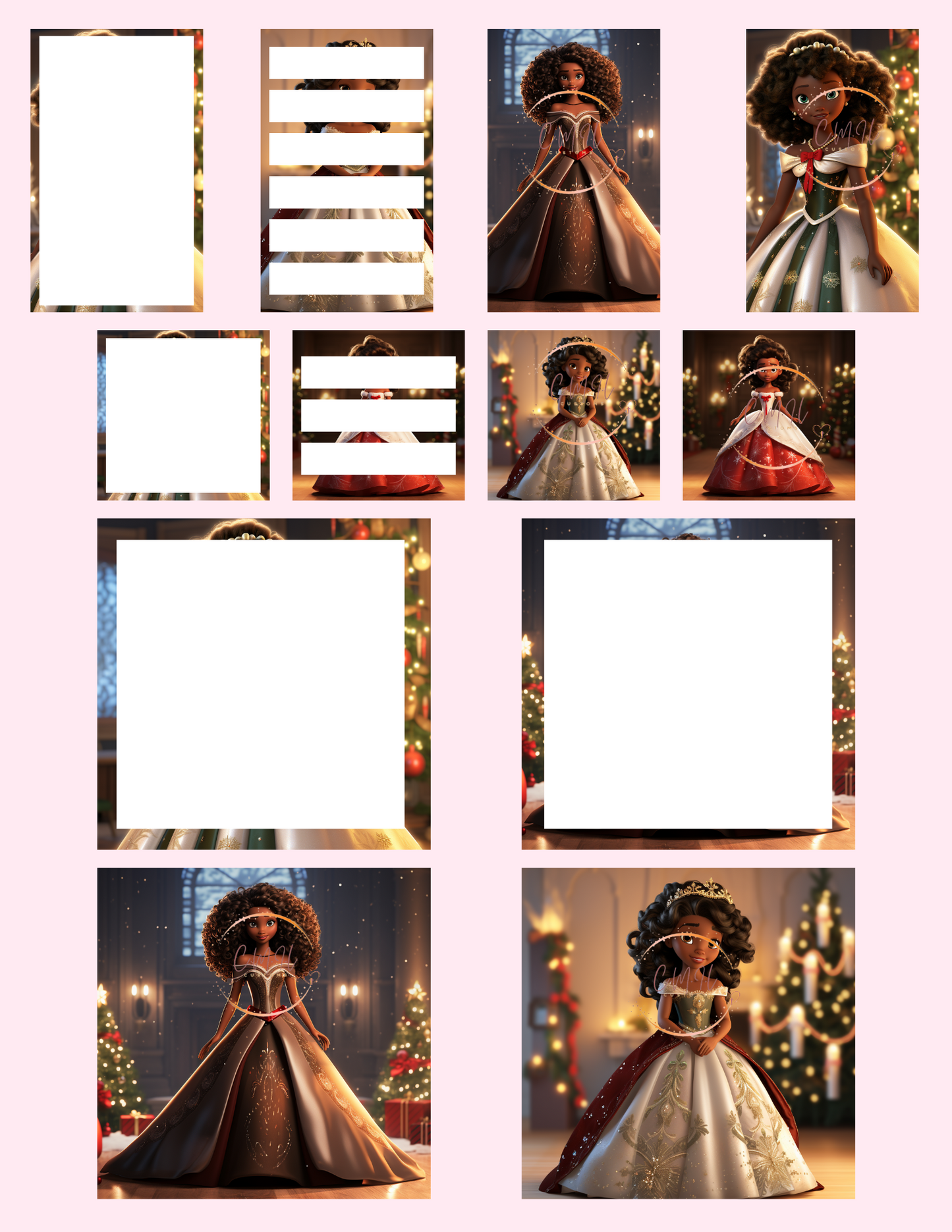 Princess Christmas Stickers II - Digital Download