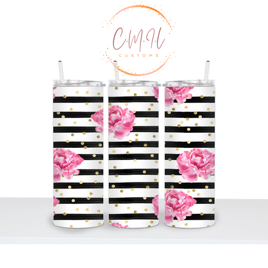 Rose Pin Stripes 20 oz Tumbler